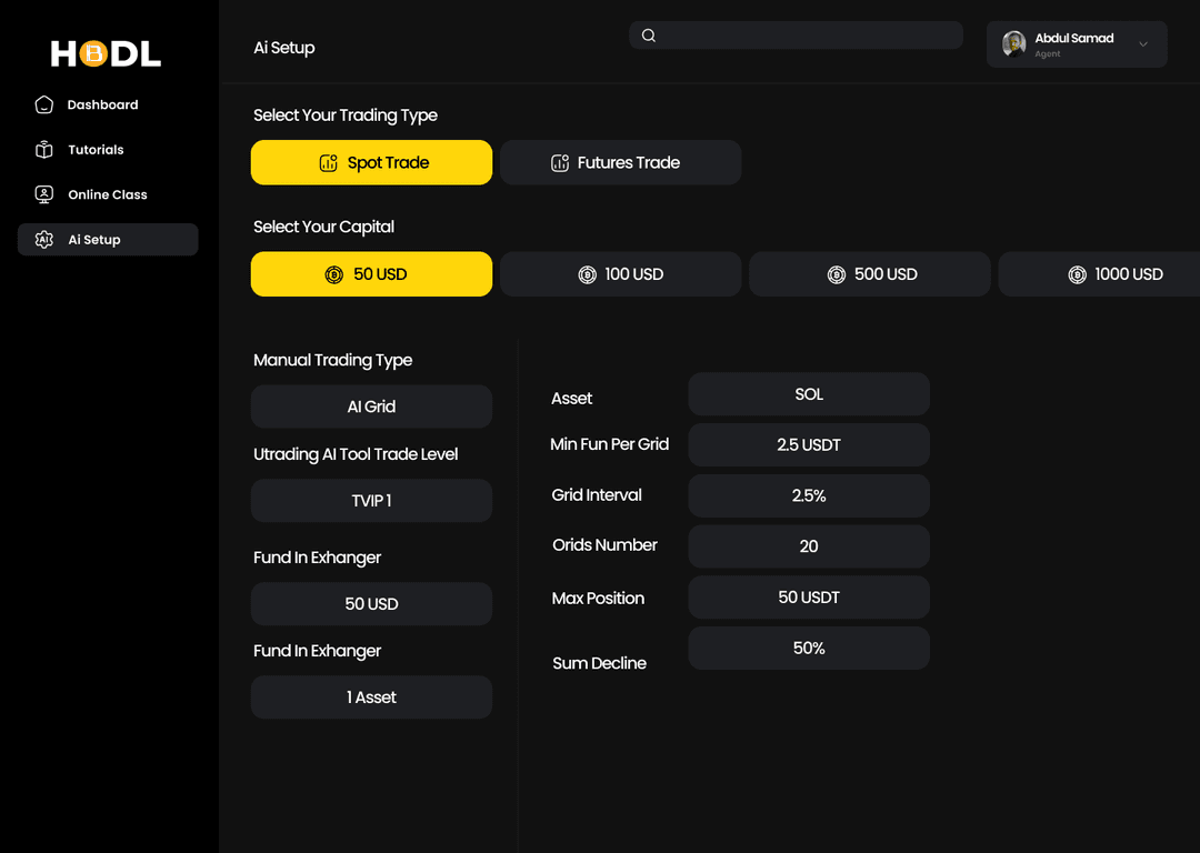 AI Trading Interface Preview